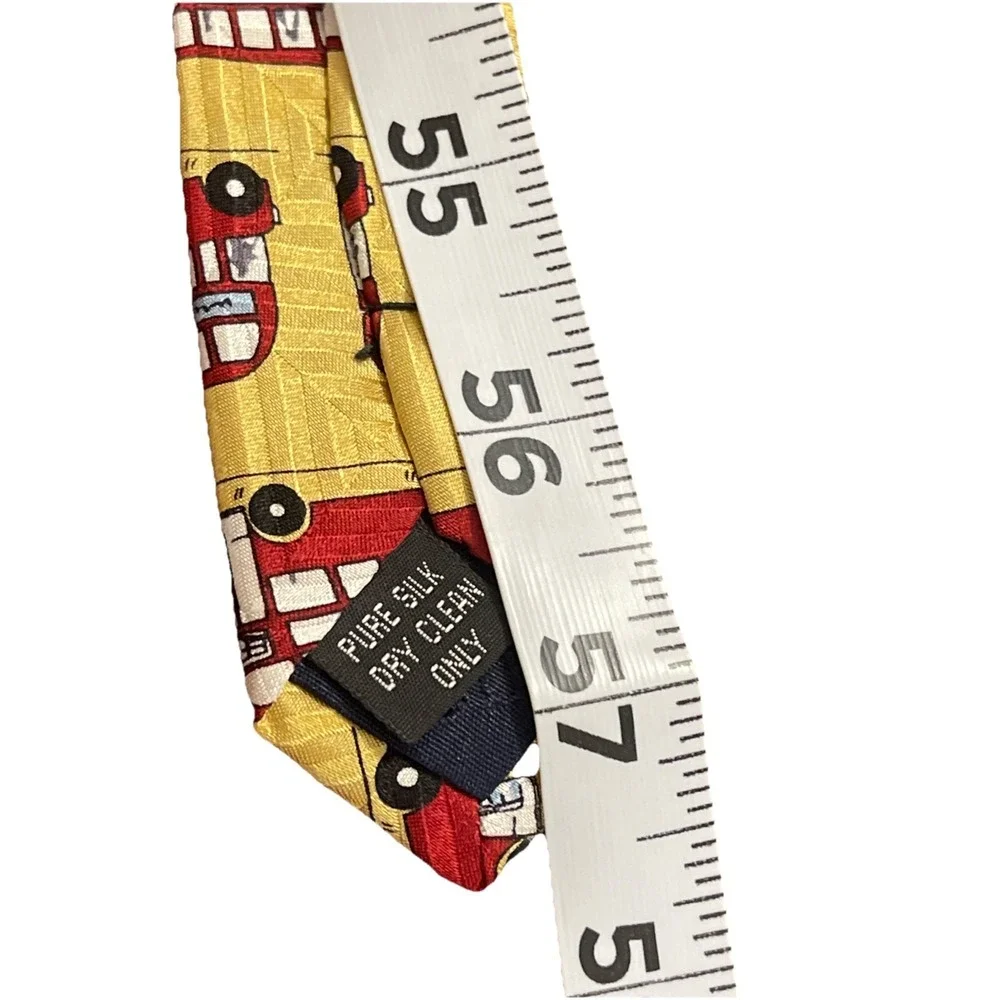 A FAMILY‎ Tie Pure Silk Tie Men's London Bus Stop Cartoon Patterned tied Formal